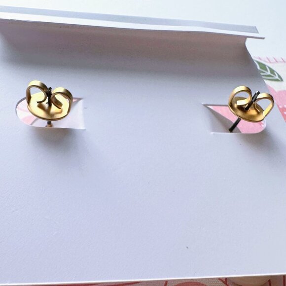 TORY BURCH Roxanne Link Earrings in Tory Gold New Ivory NWT - Picture 2 of 3